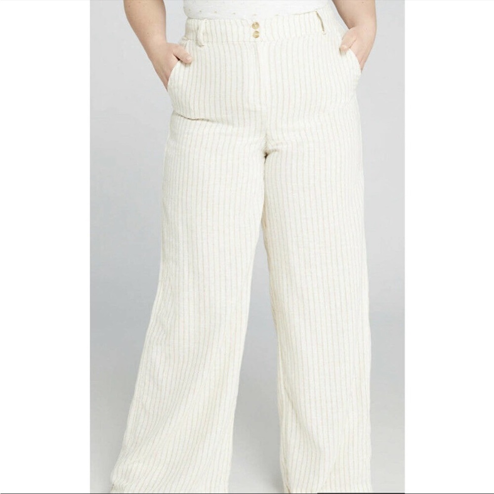 Wide Leg Linen Blend Pants